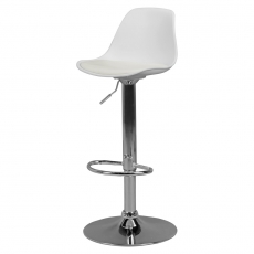 Barová stolička Ferit, syntetická koža, biela - 4