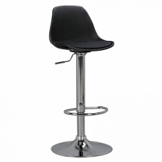 Barová stolička Ferit, syntetická koža, čierna - 1