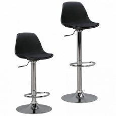 Barová stolička Ferit, syntetická koža, čierna - 8