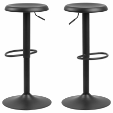 Barová stolička Finch (SET 2ks), kov, čierna - 1