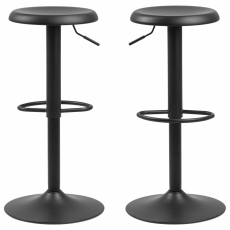 Barová stolička Finch (SET 2ks), kov, čierna - 2