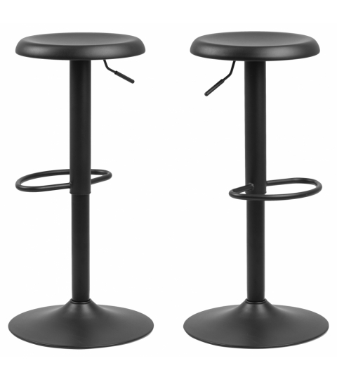 Barová stolička Finch (SET 2ks), kov, čierna