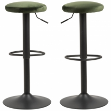 Barová stolička Finch (SET 2ks), tkanina, tmavo zelená - 2