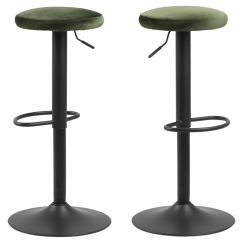 Barová stolička Finch (SET 2ks), tkanina, tmavo zelená