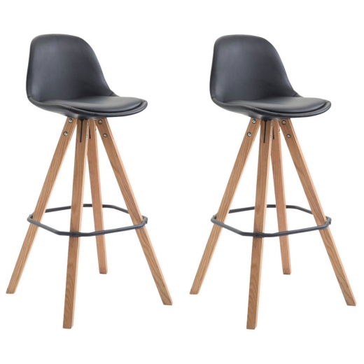 Barová stolička Franck (SET 2 ks), čierna - 1