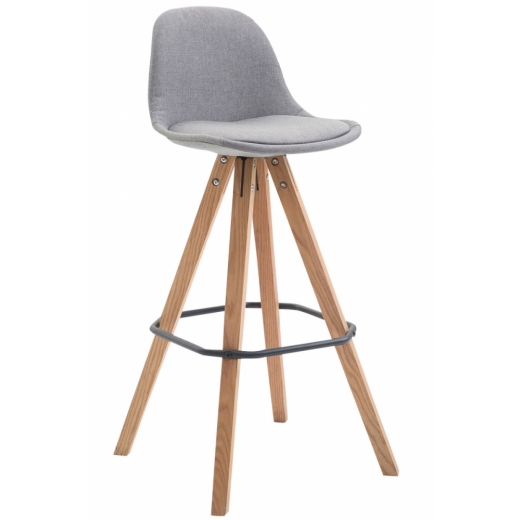 Barová stolička Frank I., textilná látka, sivá - 1