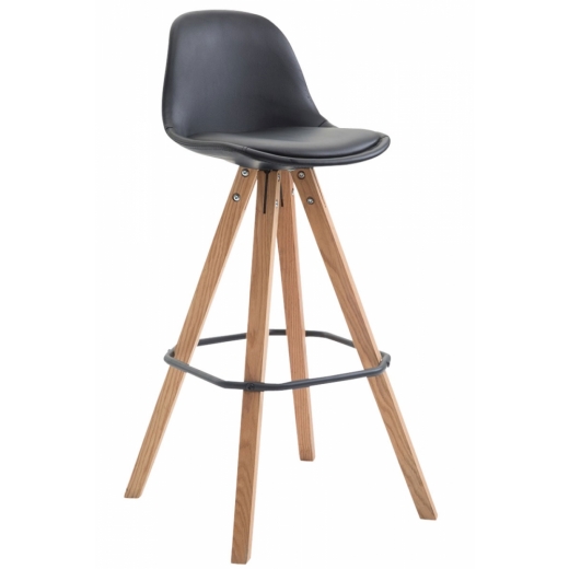 Barová stolička Frank, syntetická koža, čierna - 1