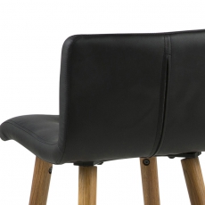 Barová stolička Fredy (Súprava 2 ks), čierna koža - 6