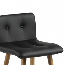 Barová stolička Fredy (Súprava 2 ks), čierna koža - 5