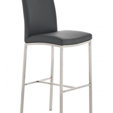 Barová stolička Freeport, syntetická koža, šedá - 1