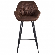 Barová stolička Gepo, zamat, hnedá - 2