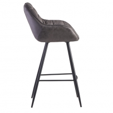 Barová stolička Gepo, zamat, šedá - 4