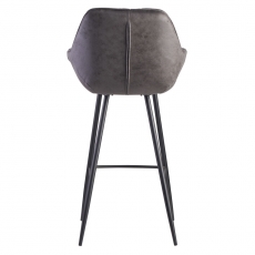 Barová stolička Gepo, zamat, šedá - 5