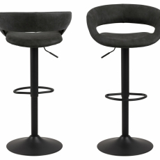 Barová stolička Grace II. (SET 2ks), tkanina, antracitová - 2
