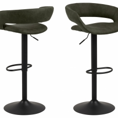 Barová stolička Grace (SET 2ks), tkanina, olivová - 1