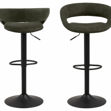 Barová stolička Grace (SET 2ks), tkanina, olivová - 2