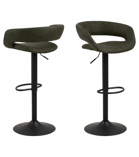 Barová stolička Grace (SET 2ks), tkanina, olivová
