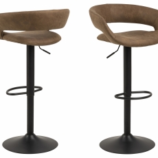 Barová stolička Grace (SET 2ks), tkanina, svetlo hnedá - 1