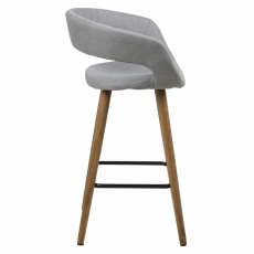 Barová stolička Grace (SET 2ks), tkanina, svetlo šedá - 3