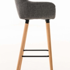 Barová stolička Grane (Súprava 2 ks), svetlosivá - 2