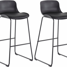 Barová stolička Jackie (SADA 2 ks), syntetická koža, čierna - 1