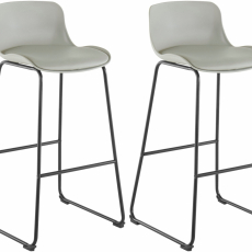 Barová stolička Jackie (SADA 2 ks), syntetická koža, šedá - 1