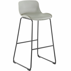 Barová stolička Jackie (SADA 2 ks), syntetická koža, šedá - 4