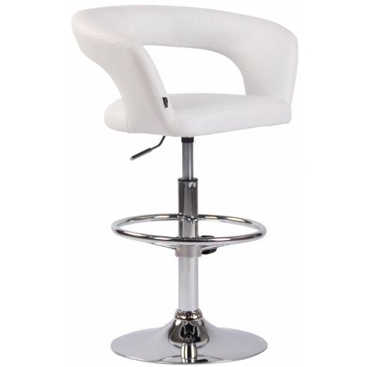 Barová stolička Jaen, syntetická koža, biela - 1