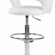 Barová stolička Jaen, syntetická koža, biela - 4