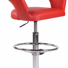 Barová stolička Jaen, syntetická koža, červená - 1