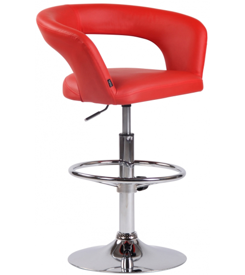 Barová stolička Jaen, syntetická koža, červená