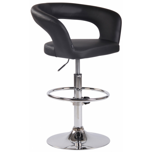 Barová stolička Jaen, syntetická koža, čierna - 1