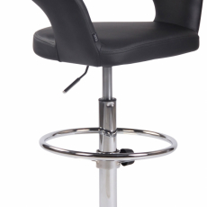 Barová stolička Jaen, syntetická koža, čierna - 1