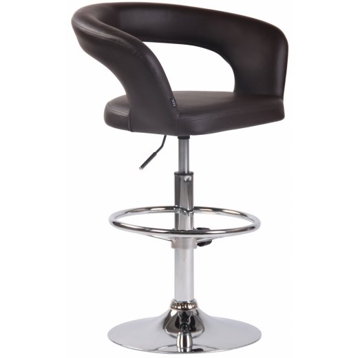 Barová stolička Jaen, syntetická koža, hnedá - 1