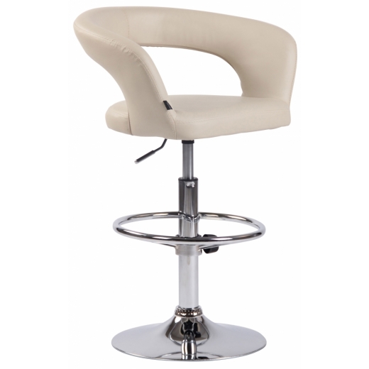 Barová stolička Jaen, syntetická koža, krémová - 1