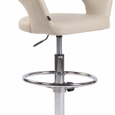 Barová stolička Jaen, syntetická koža, krémová - 1
