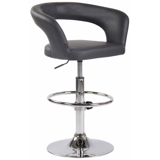 Barová stolička Jaen, syntetická koža, šedá - 1