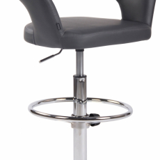Barová stolička Jaen, syntetická koža, šedá - 1