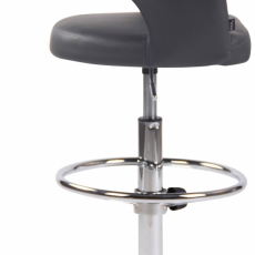 Barová stolička Jaen, syntetická koža, šedá - 3