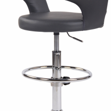 Barová stolička Jaen, syntetická koža, šedá - 4