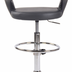 Barová stolička Jaen, syntetická koža, šedá - 5