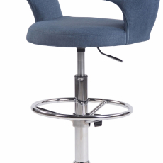 Barová stolička Jaen, textil, modrá - 4