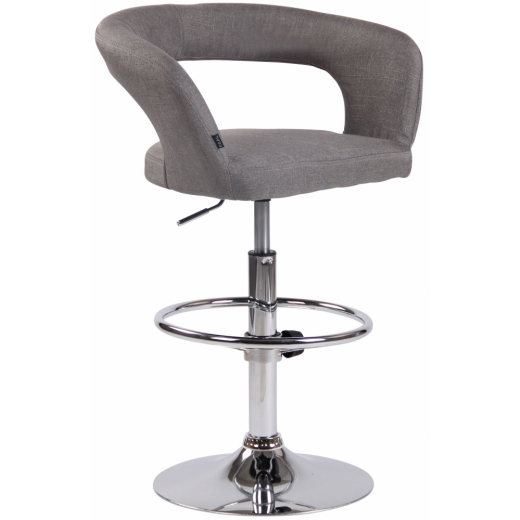 Barová stolička Jaen, textil, šedá - 1