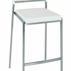 Barová stolička Jordyn, 100 cm, nehrdzavejúca oceľ/biela - 1