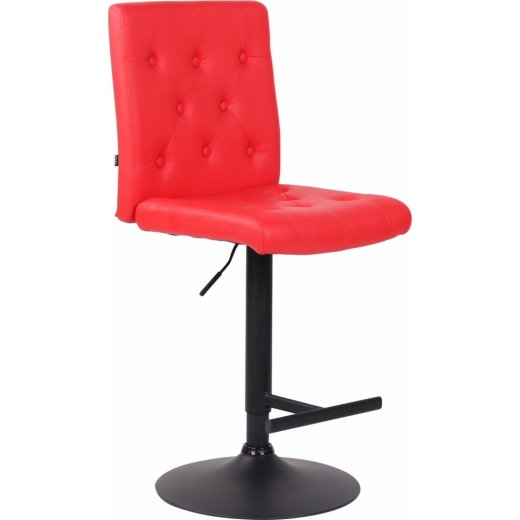 Barová stolička Kells, syntetická koža, červená - 1
