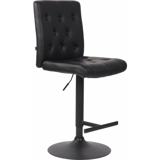 Barová stolička Kells, syntetická koža, čierna - 1