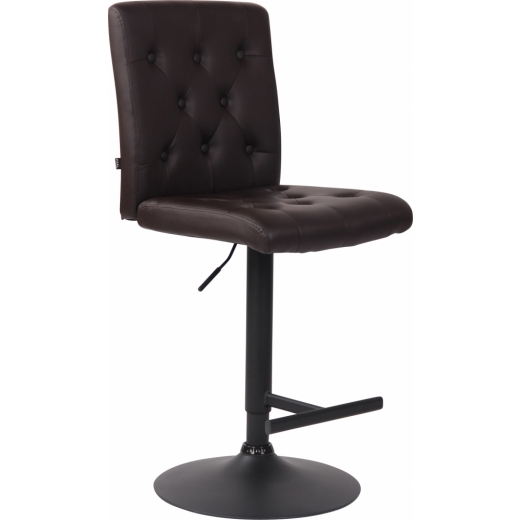 Barová stolička Kells, syntetická koža, hnedá - 1