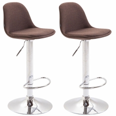 Barová stolička Kiel (SET 2 ks), textil, hnedá - 1