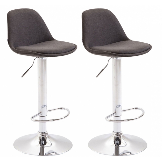 Barová stolička Kiel (SET 2 ks), textil, tmavo šedá - 1