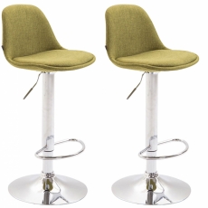 Barová stolička Kiel (SET 2 ks), textil, zelená - 1